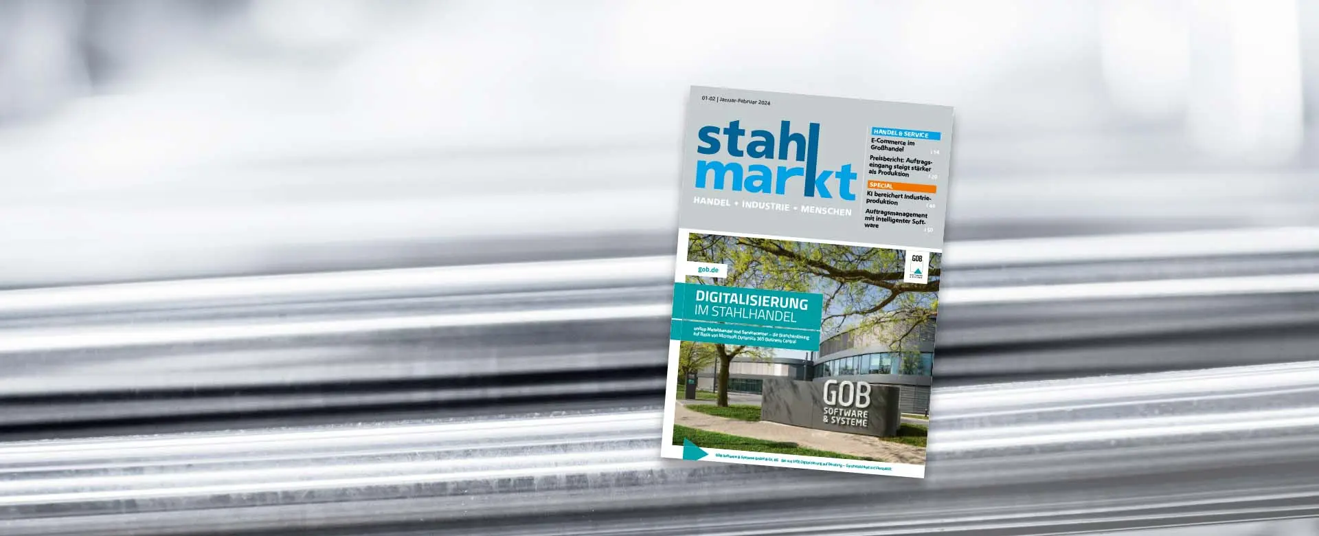 Headerbild News GOB-Beitrag auf Titelseite von stahlmarkt-Ausgabe Januar/Februar 2024