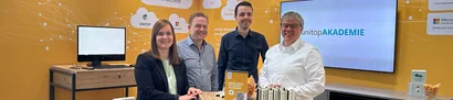 Headerbild GOB-Stand auf LEARNTEC 2024 | 1905 x 425 Pixel Headerbild GOB-Stand auf LEARNTEC 2024 am Morgen. Unsere Experten stehen bereit.