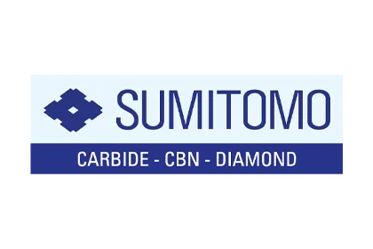 SUMITOMO ELECTRIC Hartmetall GmbH: Logo Blaues Logo „SUMITOMO“ mit Rauten-Bildmarke; Unterzeile „CARBIDE · CBN · DIAMOND“ im Balken.
