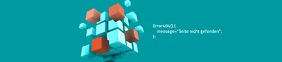 auseinander fallender dreidimensionaler Würfel und 404-Fehlercode 