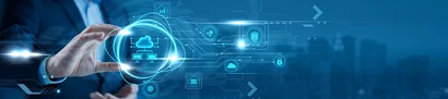 GOB’s IT governance consultancy – effectively managing structures and processes Symbolic image: Cloud, security and process icons – GOB’s IT governance consultancy for businesses.