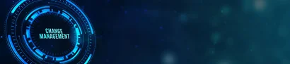 Change management dashboard | 1905 x 425 pixel Header image: Blue change management dashboard