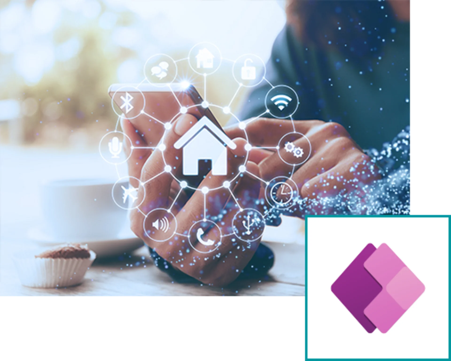 Frau hält und tippt auf Smartphone.