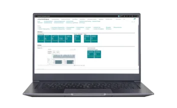 Home page ‘unitop Series Production’ with tiles for production orders and Power BI chart.