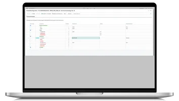 Mask for product configuration in unitop with freely selectable parameters for technical articles.