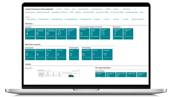 Rollencenter von unitop für den E-Commerce & Versandhandel mit Kacheln und Web-Portal-Connection.