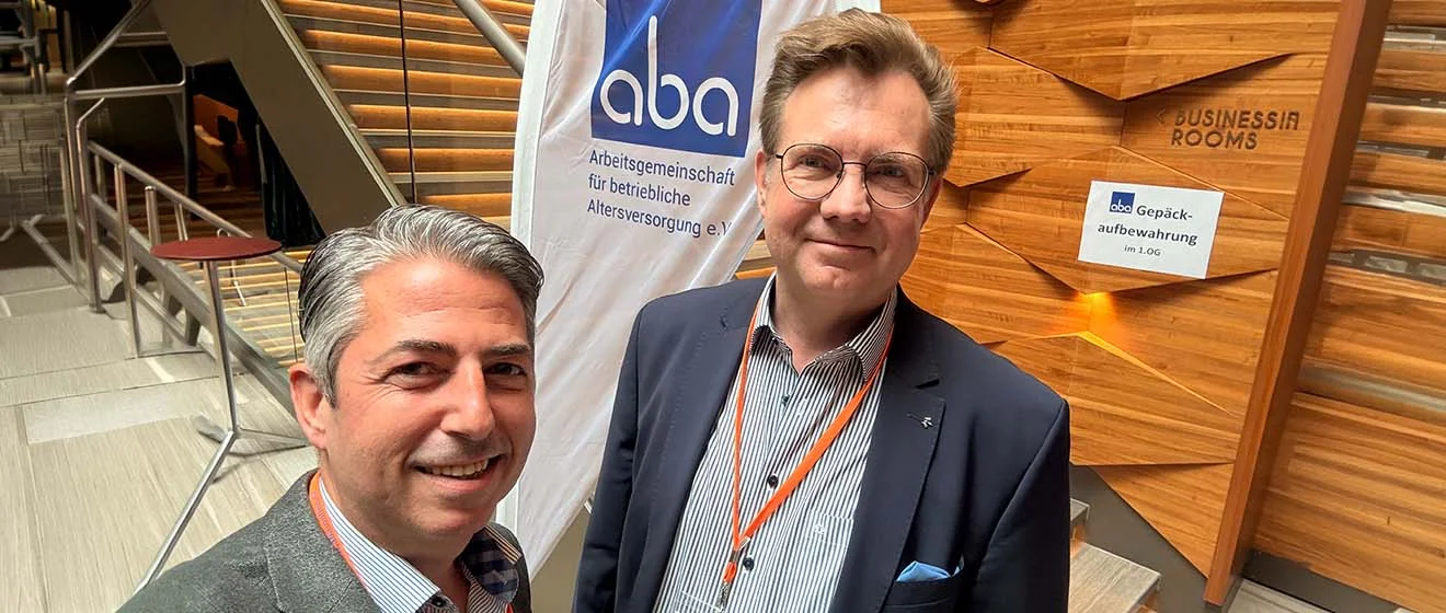 Murat Gökyar und Dr. Andreas Jurk auf der aba-Jahrestagung 2026 in Berlin Murat Gökyar und Dr. Andreas Jurk auf der aba-Jahrestagung 2026 in Berlin.
