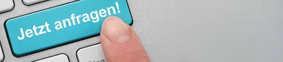 Headerbild Demoanfrage mit hierfür umgewidmeter breiter türkisfarbener Shift-Taste.