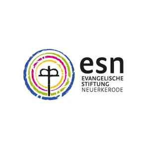 Logo der Evangelischen Stiftung Neuerkerode mit bunten Kreisen und Kreuz.