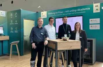 GOB-Team auf der LEARNTEC 2025: Jens Wippermann, Moritz Große Holtforth, Falk Gräfen, Nina Thomas