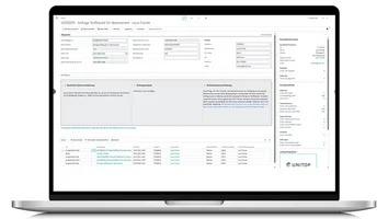 Sales enquiry in unitop with AI evaluation and contact information.