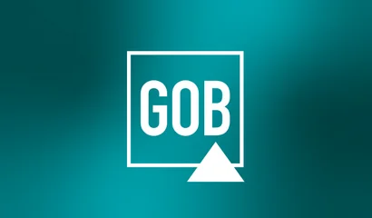 Redesign 2026: So sieht das neue Logo aus Hauptbild zur Neugestaltung des GOB-Logos 2026: Türkisverlauf mit neuem GOB-Logo in der Mitte.