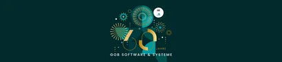 Die GOB wird 60 | Jubiläumsgrafik | 1905 x 425 Pixel Jubiläumsgrafik zum 60-jährigen Bestehen der GOB Software & Systeme mit goldenen Designelementen