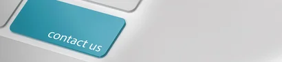 Header image: white keyboard with turquoise enter key, labeled "contact us"