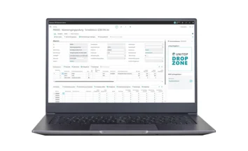 Goods receipt inspection ‘Notepad GOB DIN A4’: Form with inspection characteristics and tables.