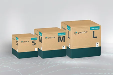 The unitop starting packages in sizes S, M, and L unitop starting packages S, M, L