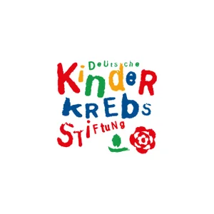 Logo der Deutschen Kinderkrebsstiftung Logo der Deutschen Kinderkrebsstiftung mit bunten Buchstaben in kindlicher Schrift und roter Blume.